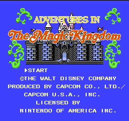 Adventures in the Magic Kingdom Title Screen